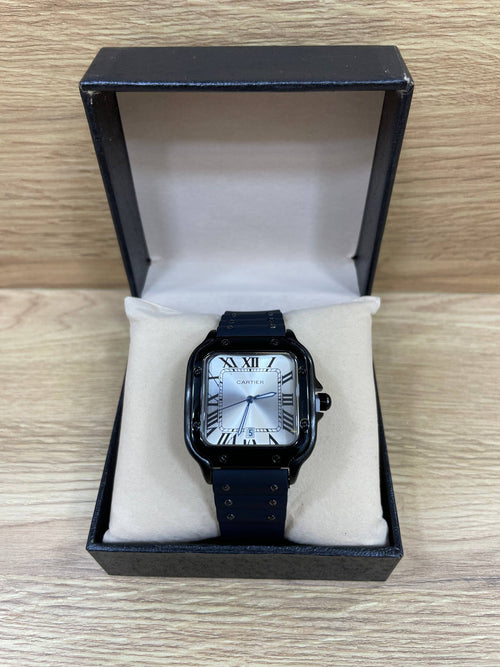 CARTIER SANTOS BLACK SILICON BOITE SIMPLE