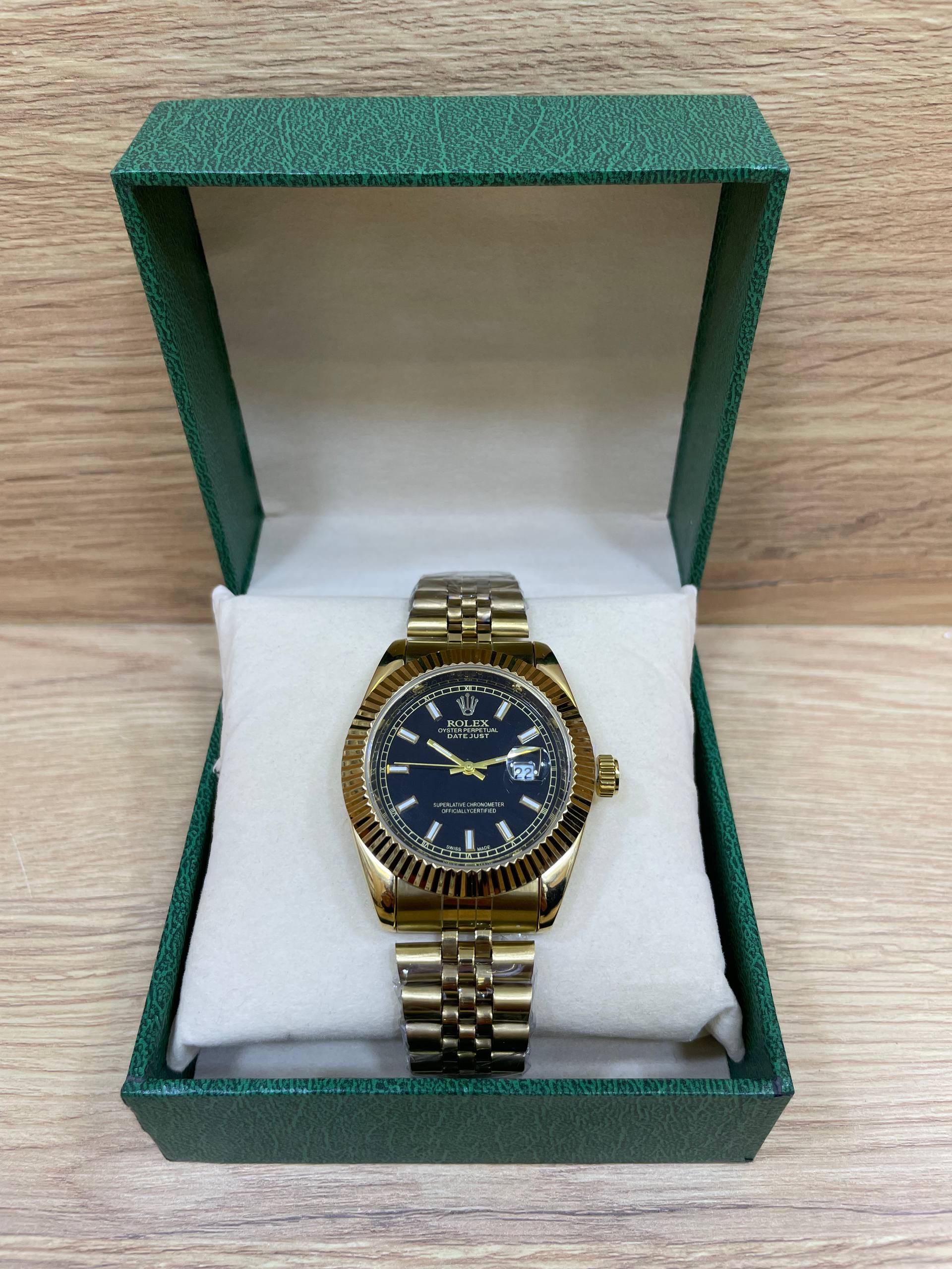 ROLEX DATE JUST GOLD BOITE SIMPLE